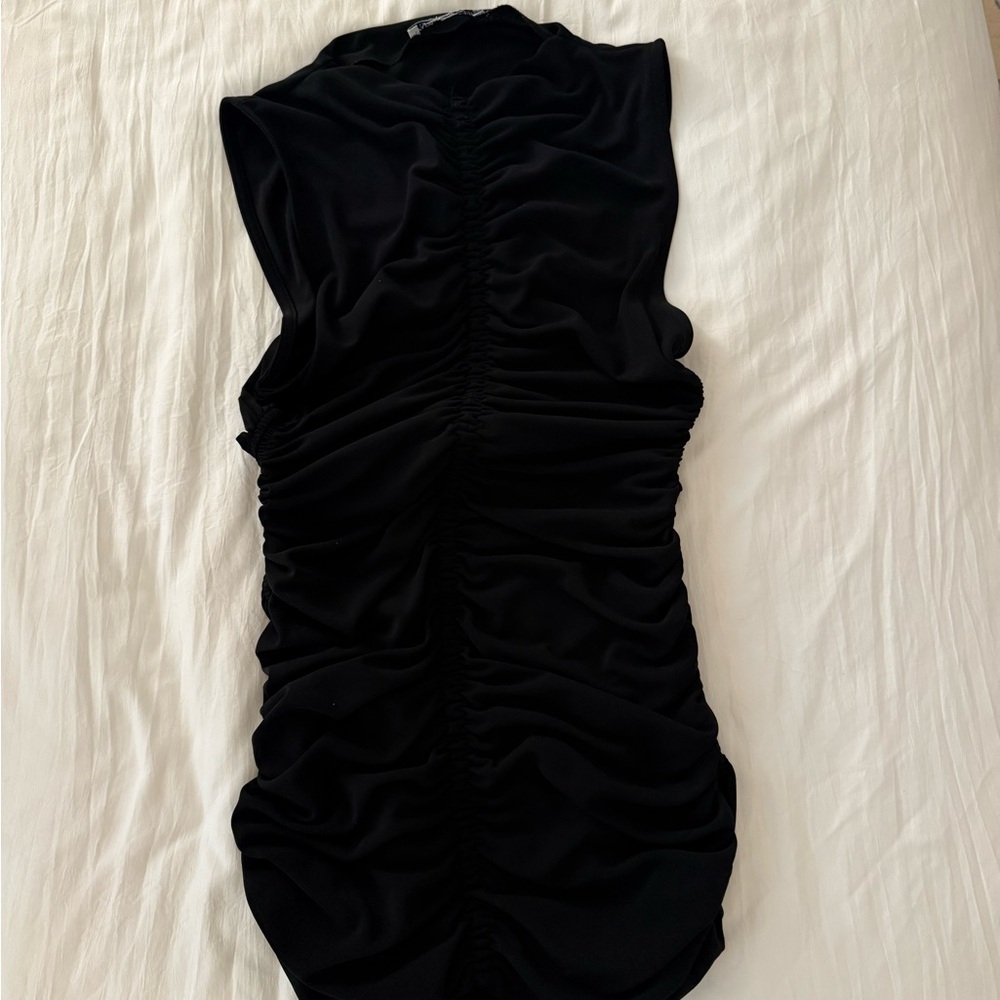Black Ruched Mini Dress